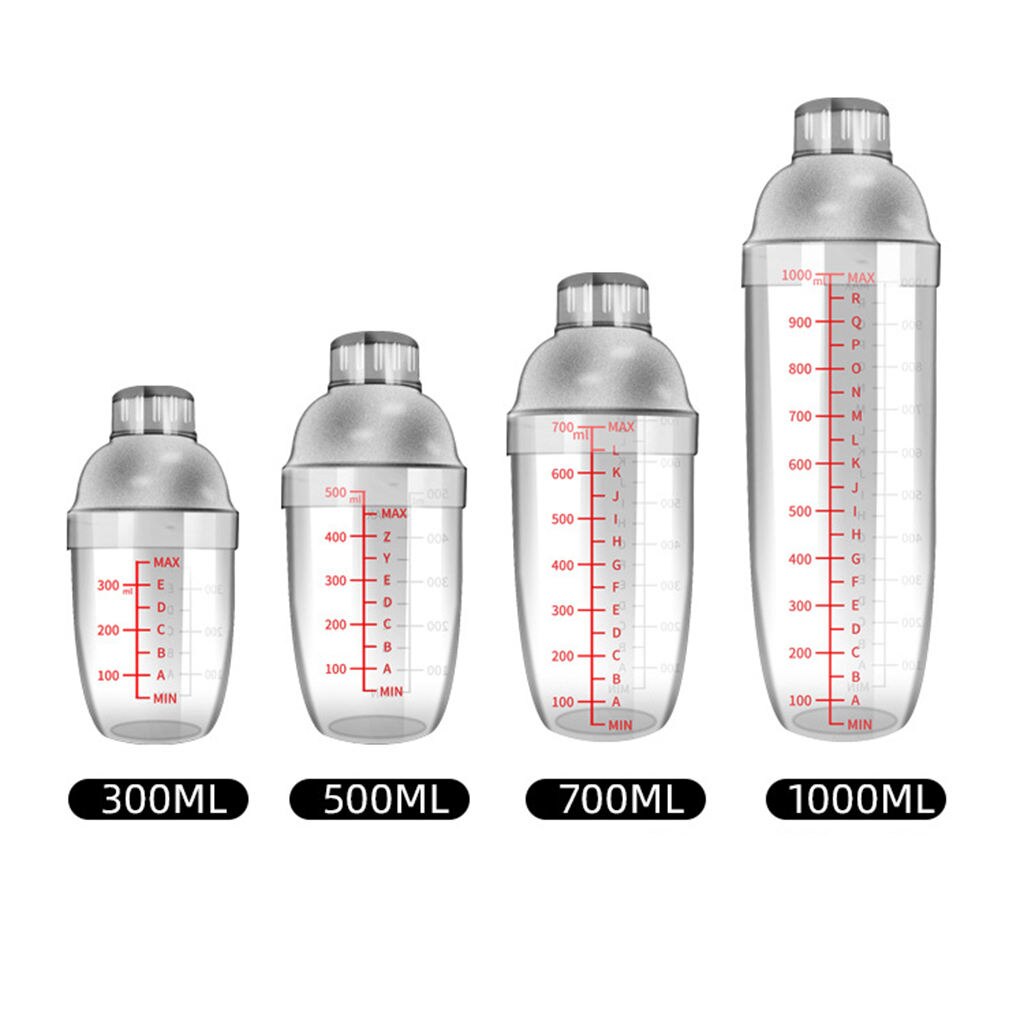 Graduated Cocktail Shaker With Measurement Wine Martini Drinks Mixer Bartender Home Party
