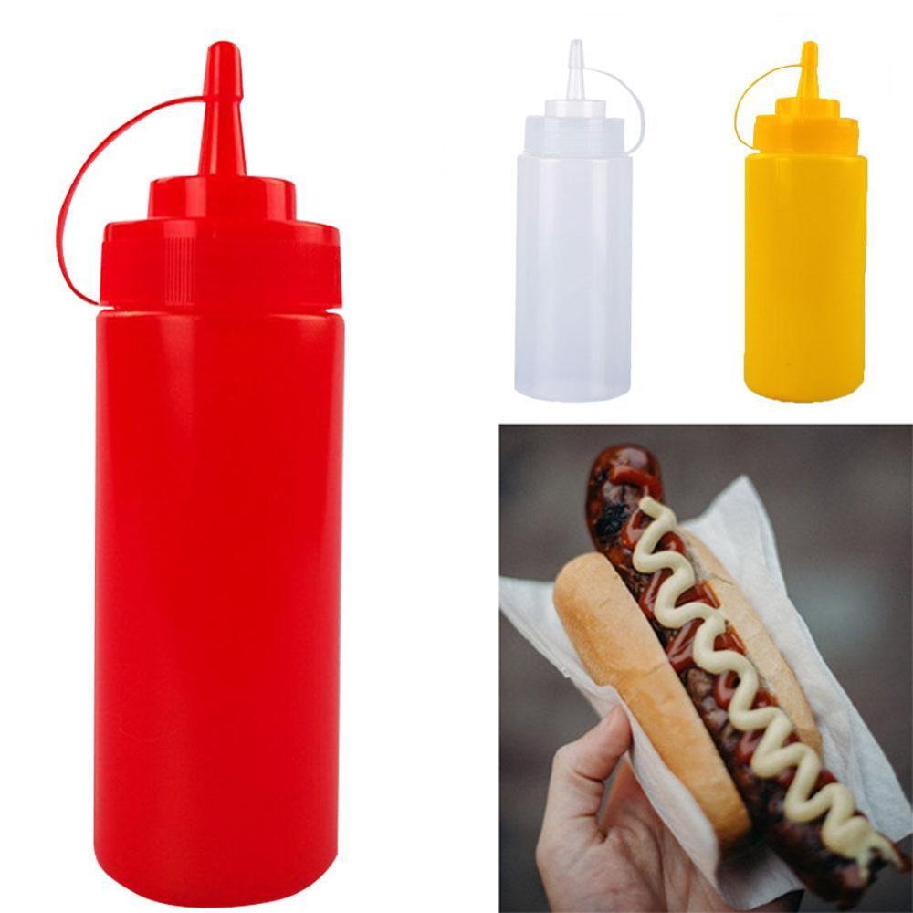 Plastic Needle-nosed Salad Dressing Squeeze Bottle Ketchup Durable Mustard Condiment Dispenser Bottles Kitchen Accessories