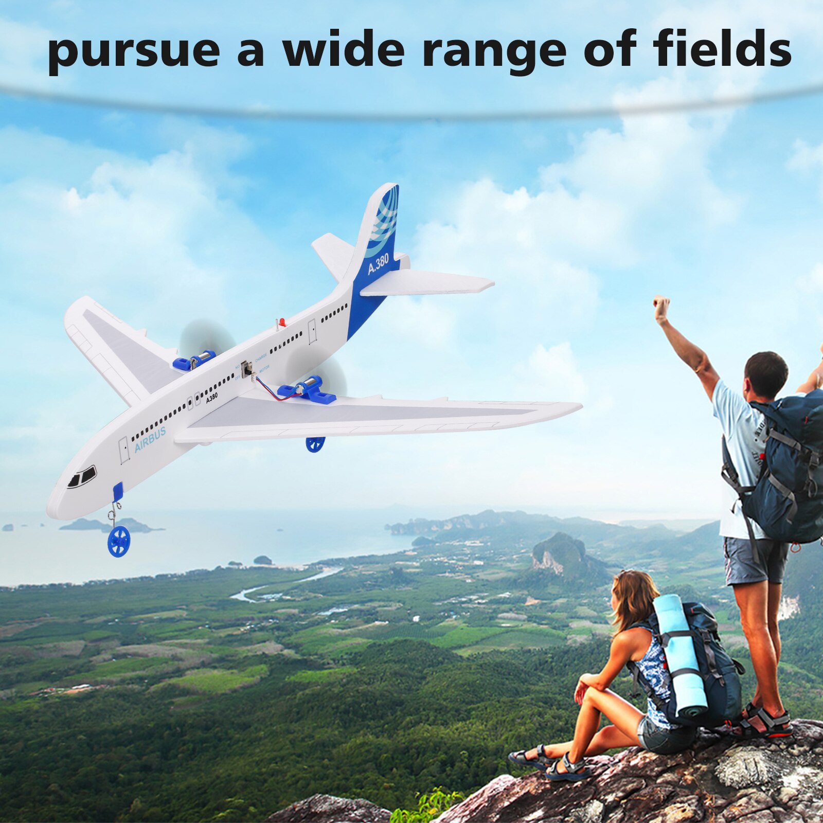 A380 RC Airplane 2.4GHz 2CH Small Plane DIY Flight Toys Foam RC Plane for RC Toys beginner