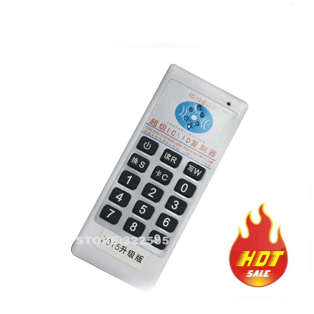 Handhållen 125 khz & 13.56 mhz rfid kopiator skrivare duplikator programmerare läsare  +10 st dubbel frekvens omskrivbar id fjärrkontroll taggar