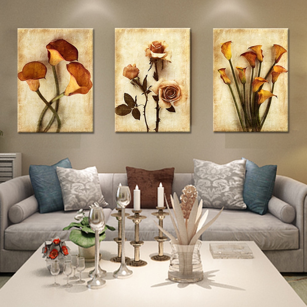 3 Pieces Canvas Painting Flower Simple Modern Abstract Home Decoration Modular Picture for Living Room Wall Decoration