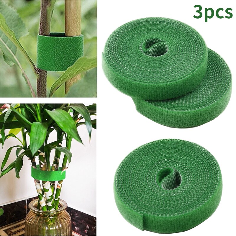 Attaches pour plantes en Nylon, bande Velcro pour plantes de jardin, bande en forme de crochet, boucle de tige en bambou, accessoires de Support, 2m, 3 pièces