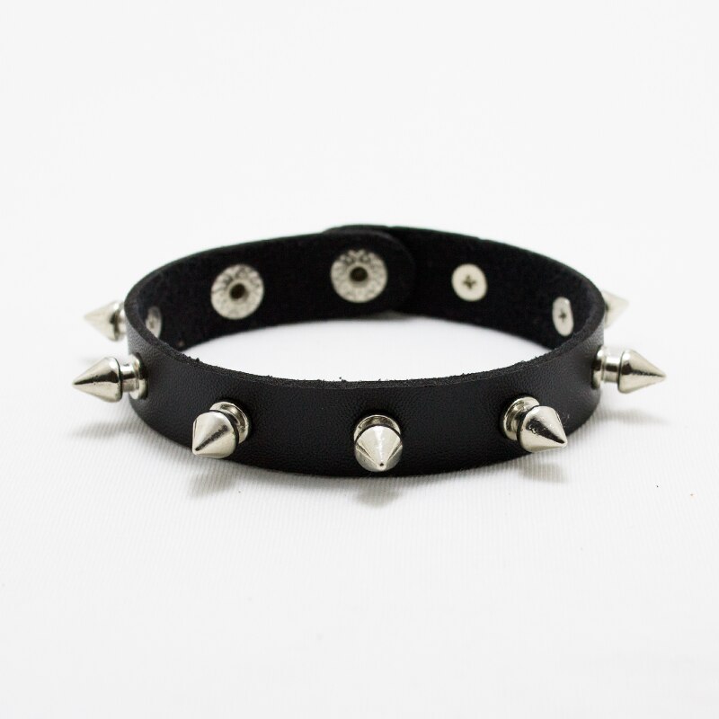 unisex Metall Kegel Zucht Spikes Niet PU Leder Radfahrer Armbinde Breite Manschette Punk Felsen Armbänder Armreifen für Frauen Männer