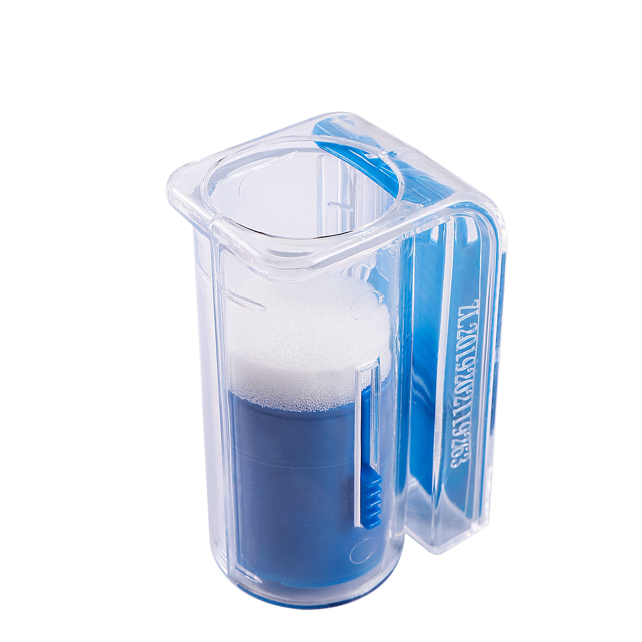 Ape regina marcatore bottiglia Ape marchio gabbia plastica una mano marcatura ricevitore con pistone peluche giardino apicoltura forniture 1 pz: blu