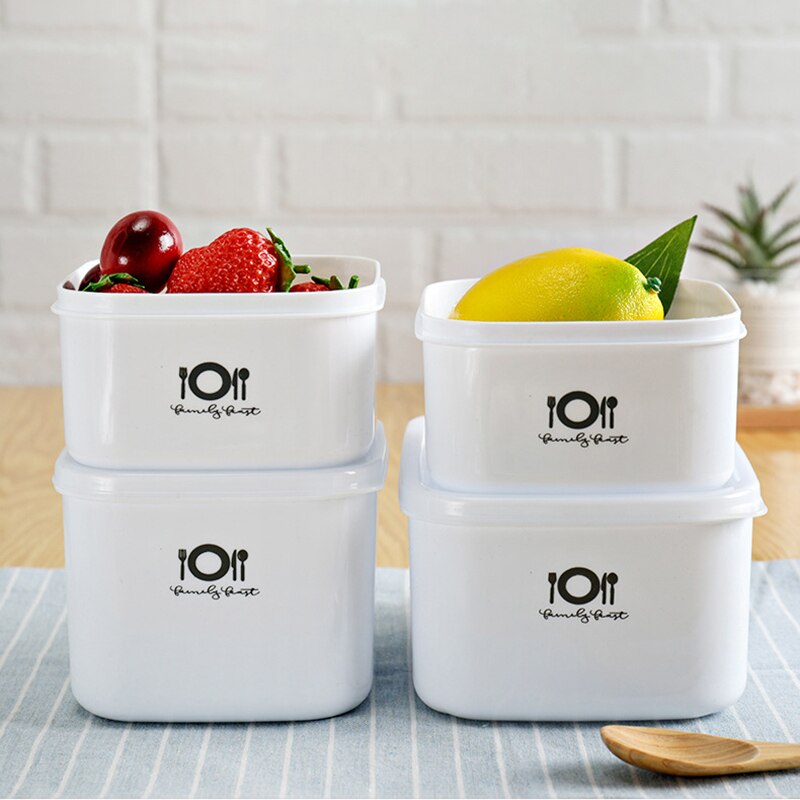Plastic Sealed Fresh Box Refrigerator Food Fresh Bowl Microwave Heating Lunch Box Portable Bento Boxes Food Organizer Container