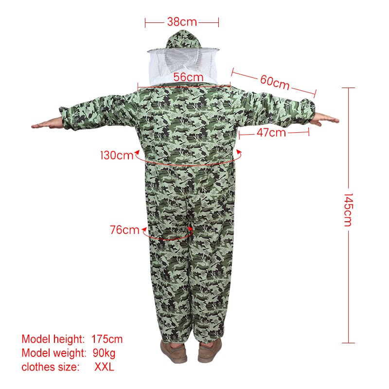 Imkerpak beschermend ademend camouflagepak uitrusting veiligheidskleding imker bescherm bijenhoed sluier