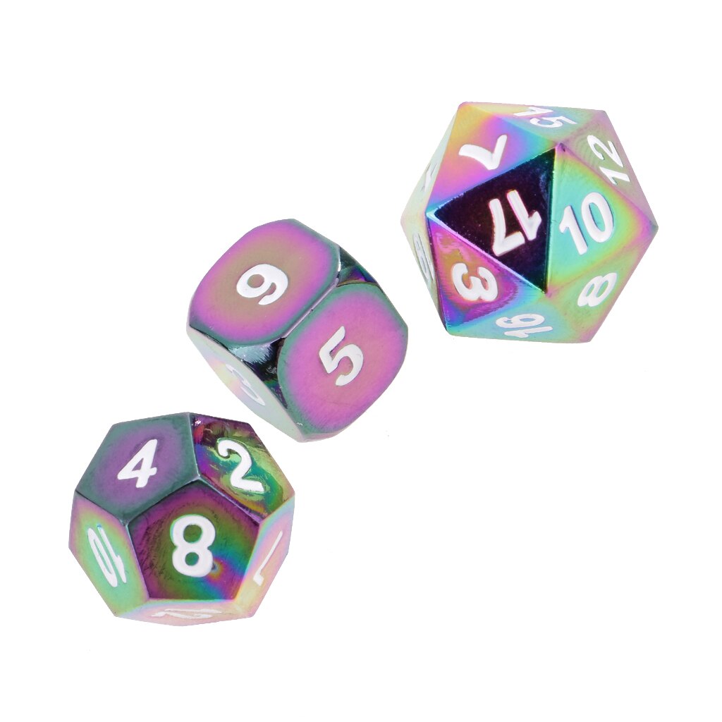 7X métal polyèdre dés pour D & D jeux de Table + dés tasse Camping randonnée jeux anniversaire fête fournitures