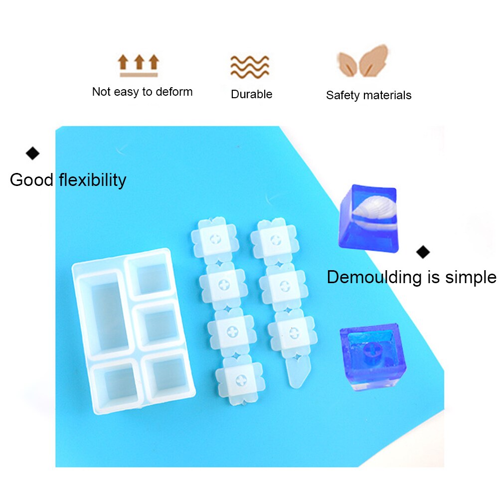 1 Set DIY Mechanical Keyboard Key Cover Cap Silicone Mold Epoxy Mould Craft Tool