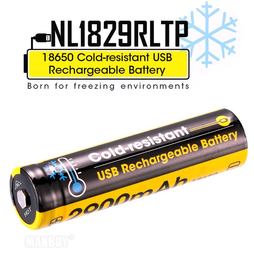 Nitecore NL1829RLTP Koude Bestendig 2900 Mah 5A 18650 Usb Direct Opladen Li-Ion Batterij In Lage Temperatuur Omgevingen-40C