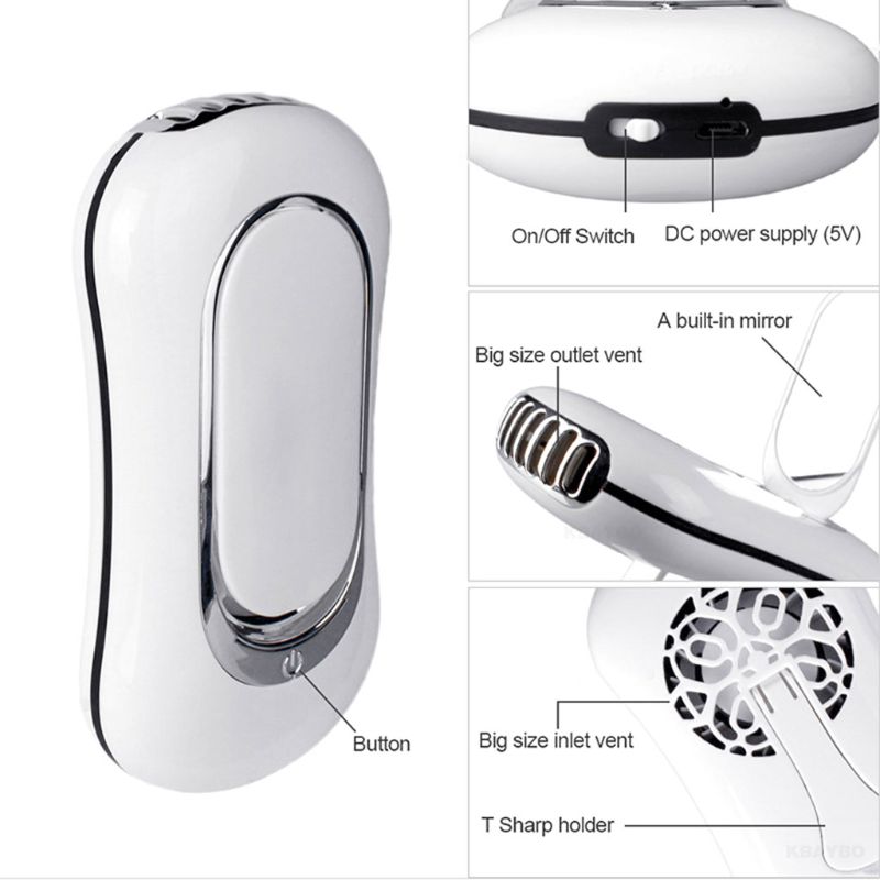 1 set usb mini ventilator wimper mascara droger snel drogende make-upset met opvouwbare spiegel