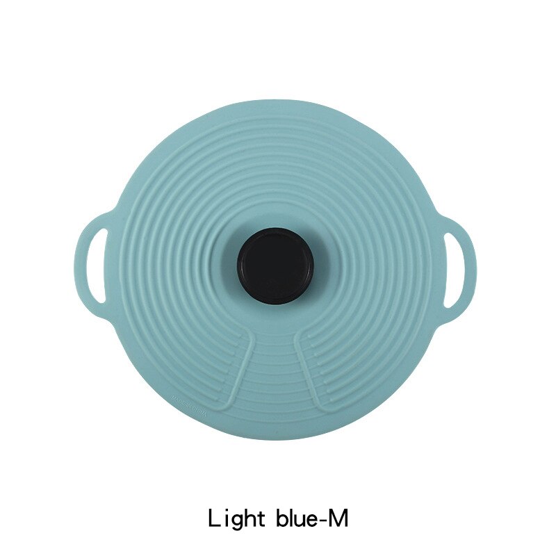 Reusable Self Sealing Lid Silicone Stretch Lids Universal Lid Silicone Bowl Pot Lid Silicone Cover Pan Cooking Food Fresh Cover: Light blue-M
