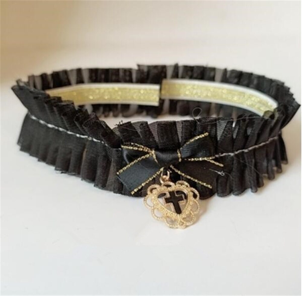 Cinta para el pelo de sirvienta con lazo cruzado, correa cruzada de encaje estilo japonés Vintage, accesorios diarios para el cabello, pendiente B783: style 5