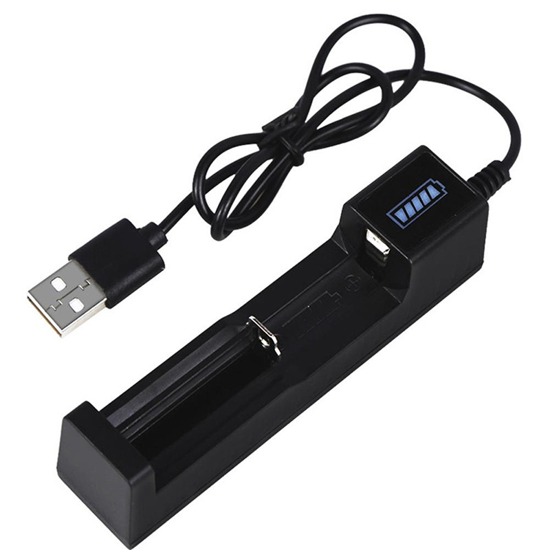 18650 Battery Charger 1 Slot USB Single 18650 Charging 3.7-4.2V Rechargeable Lithium Battery For 16340 14500 26650 18650 Battery