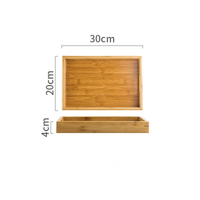 FANCITY Japanese style rectangular bamboo tray household bamboo wooden tea cup tray wooden tray wood tray fruit tray tea tray: black