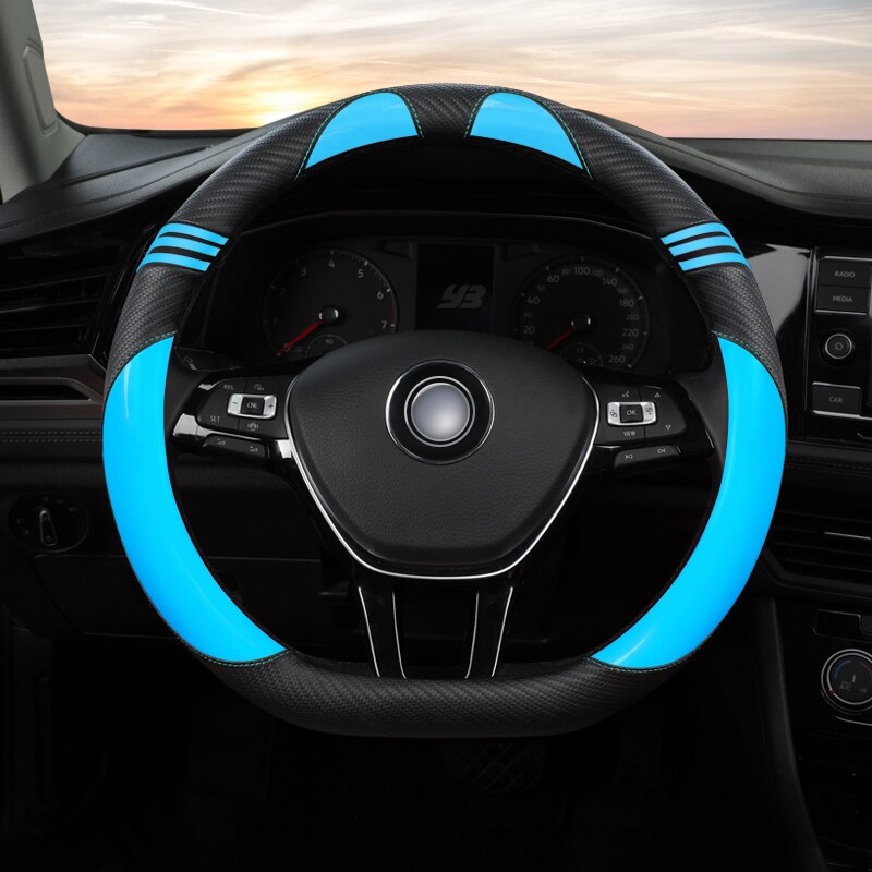 Fundas de volante de coche de cuero ecológico de cobertura completa, Funda de cuero PU para volante de ford ranger s-max smax tourneo connect