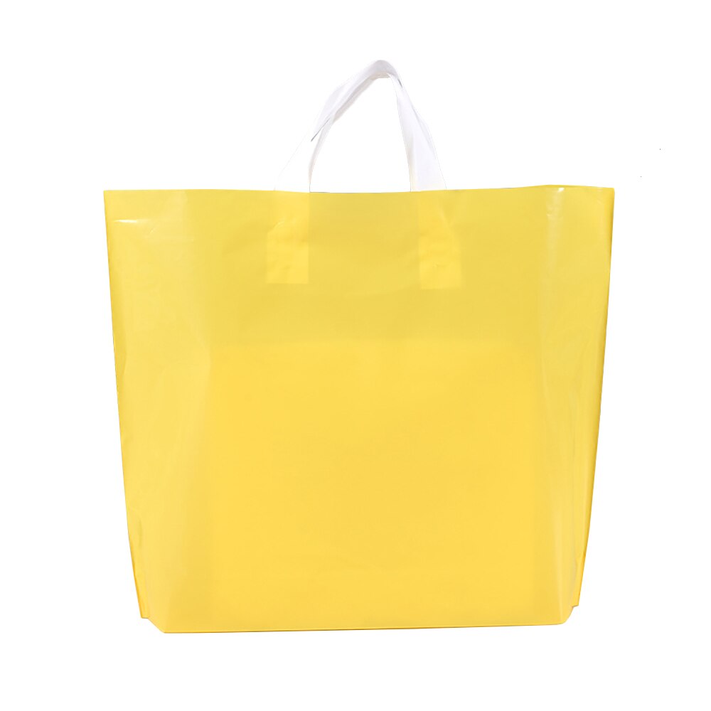 5Pcs Plastic Merchandise Bags With Handles Retail Clothing Shopping Bags Reusable Bags Boutique Bags Take Out Bags: Yellow