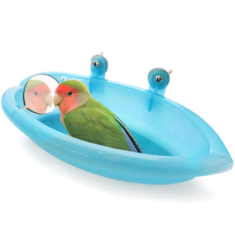 Vogel Bad Met Spiegel Speelgoed Voor Pet Kleine Medium Papegaai Parkiet Valkparkiet Conure Van Budgie Dwergpapegaai Vink Kanarie Afrikaanse Grey Cockat