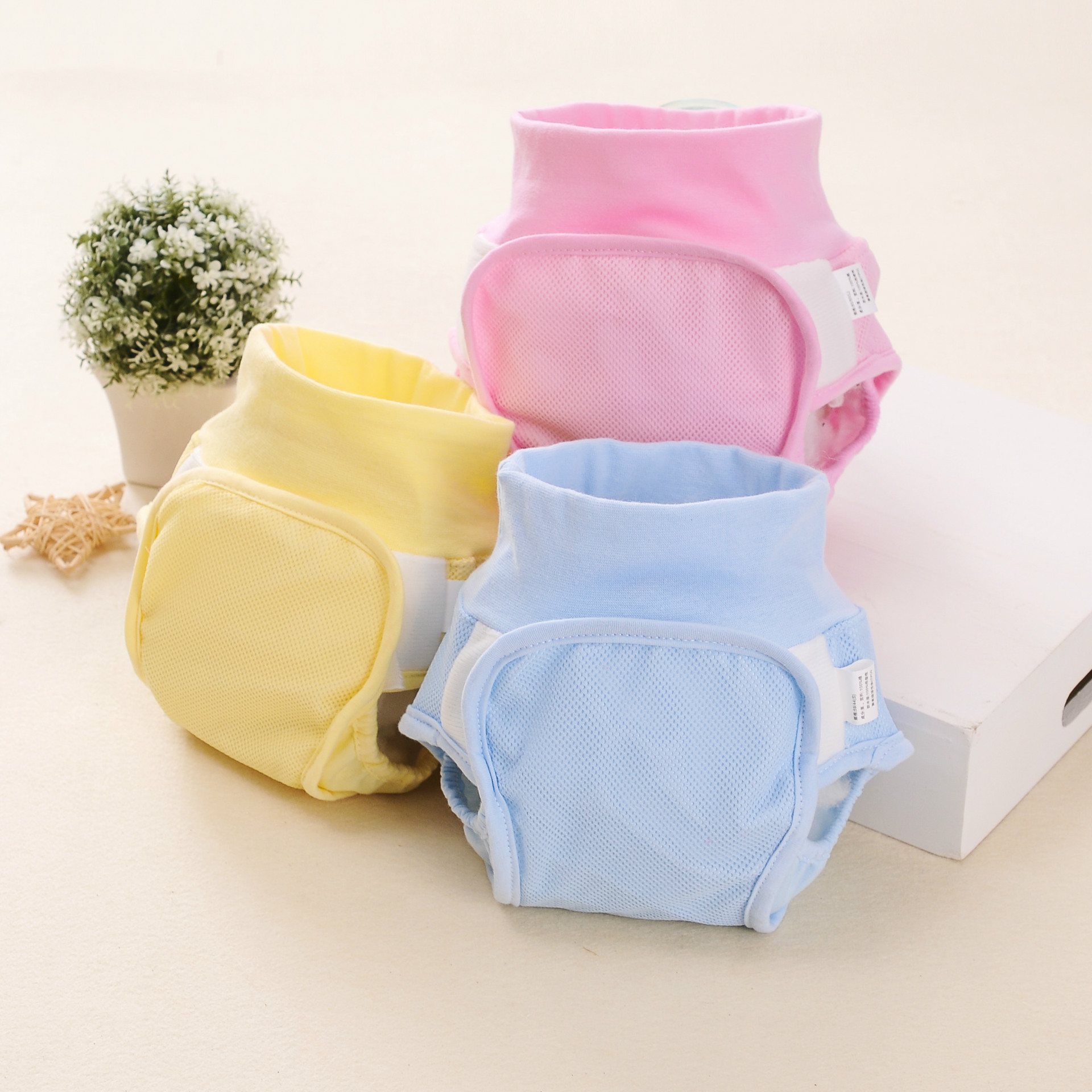 Bragas de malla transpirable para bebé, pañales de entrenamiento de cintura alta, prevención de fugas, cuidado de pañales de 5-12Kg