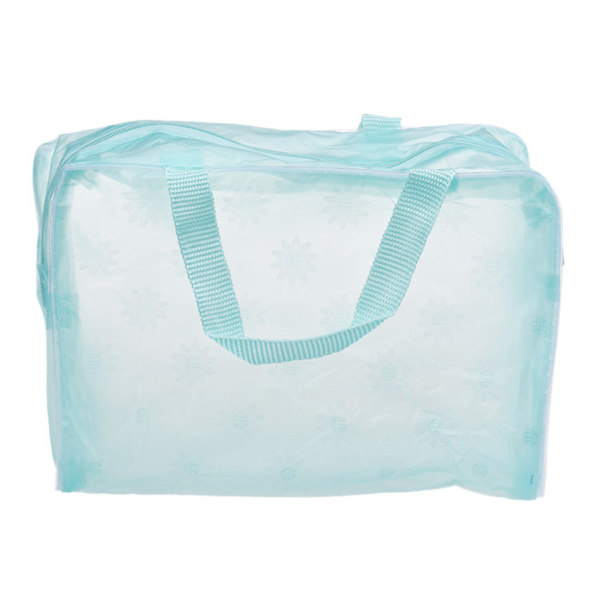 ETya 5 Farben machen-hoch Veranstalter Tasche Toilettenartikel bat Lagerung Tasche frauen wasserdicht transparent Blumen- PVC Reise kosmetik tasche: Grün