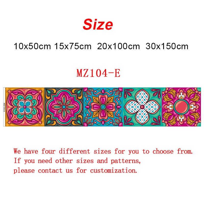 Colorful Strip Tiles Wall Stickers Bathroom Kitchen Stairs Tile Ceramics Decoration Wallpaper Peel &amp; Stick PVC Art Mural Poster: MZ0104 E / 20cmX100cmX1pc