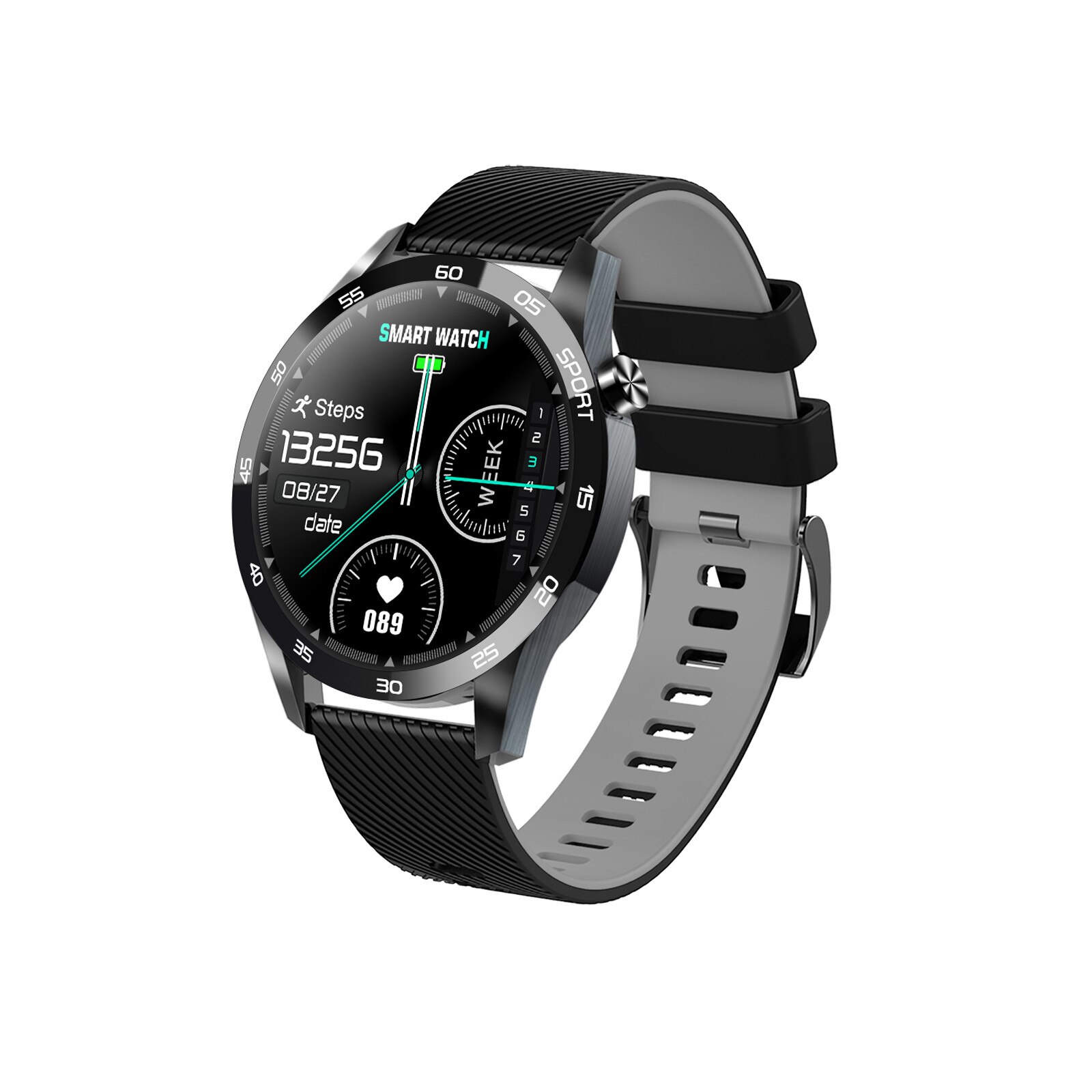 for Samsung Galaxy A72 A52 A32 A71 A51 A50s A11 A42 A02 Smart Watch Temperature Heart Rate Monitor Fitness Tracker Smartwatch: Black gray