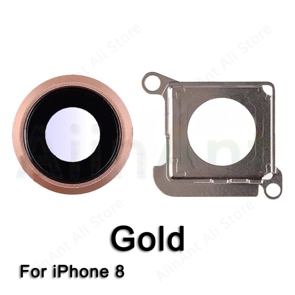 Originele Sapphire Crystal Back Achteruitrijcamera Glas Ring Voor iPhone 7 8 Plus Camera Lens Ring Cover Reparatie Onderdelen: i8 Gold