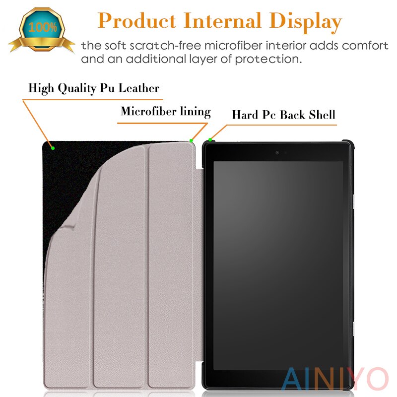 Pokrowiec na Amazon New Fire HD10 2019 pokrowiec na Tablet Funda na ogień HD 10 2017 pokrowiec Slim magnetyczny składany statyw Shell + film długopis stylus