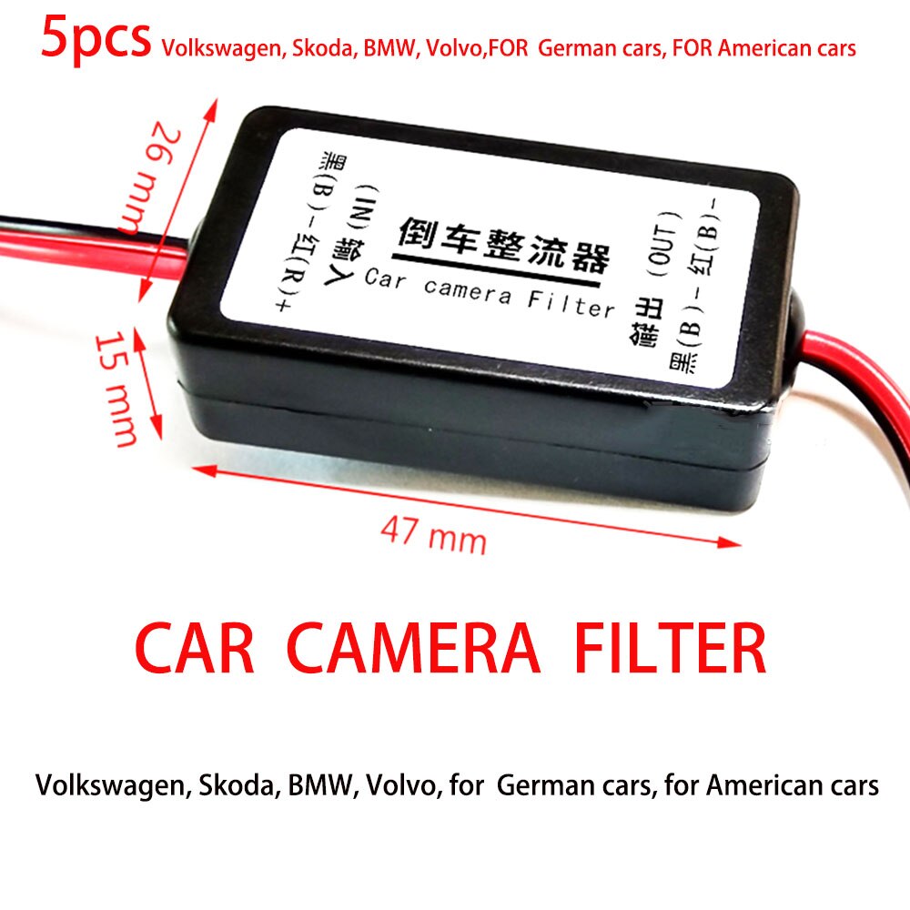 12V DC Power Car Rearview Camera Power Relay Capacitor Auto Car Camera Filter Relay Capacitor Filter Connector