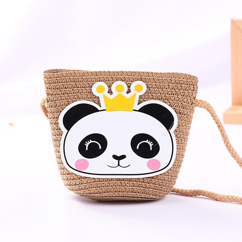 10 Kleuren Kinderen Meisjes Schoudertas Leuke Panda Stro Messenger Bag Kids Sleutels Portemonnee Schattige Prinses Mini Handtas: 5