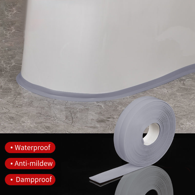 Vanntett dusj badekar tetningstape selvklebende vanntett veggklistremerker til bad kjøkken tetning fugestripe vask muggsikker: Himmelblå / 3m / 9mm