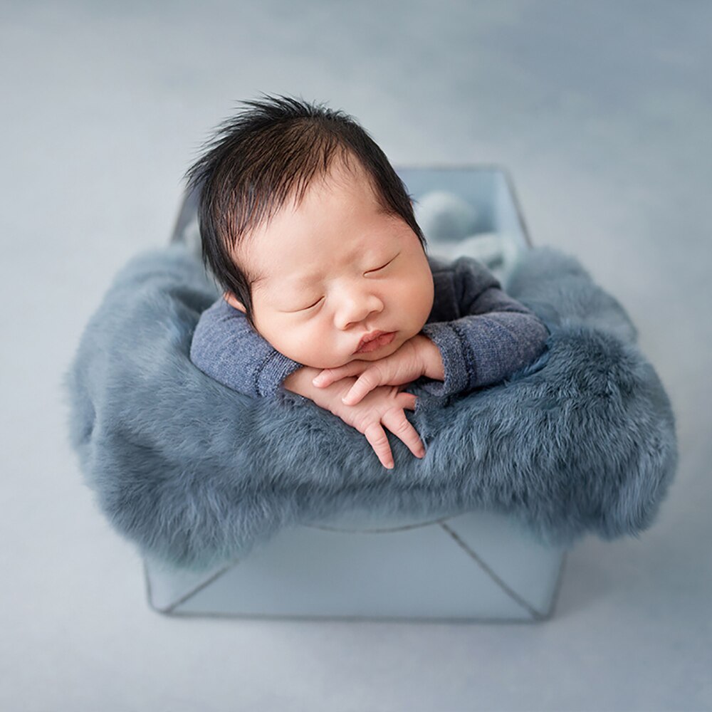Birth Photo Shoot Background Blanket Rabbit Fur Baby Baby Girl Birth Photography Props Blanket Accessories