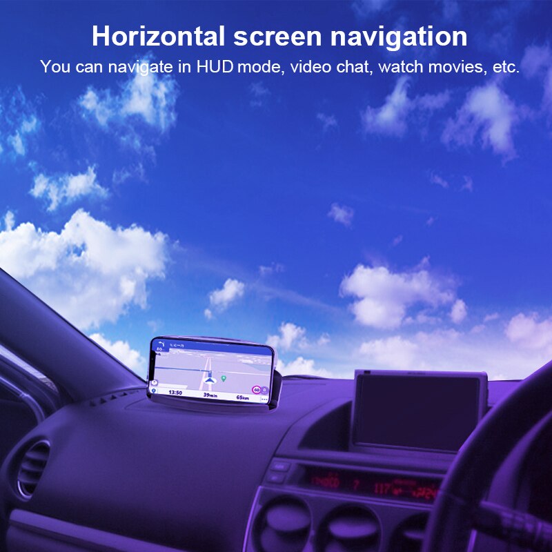 Xc90 universal head up display bil gps navigator smartphone hud holder skridsikker måtte med transparent refleksfilm