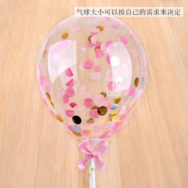 Confetti Balloon Cake Topper Happy Birthday Party Decor Kids Wedding Birthday Cake Decor Baby Shower Flamingo Party Fav: Deep Sapphire