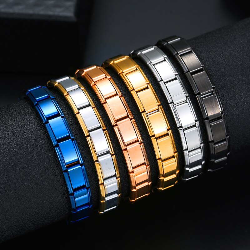 Pulsera de acero inoxidable con cadena de eslabones, colgante de pulsera, estilo minimalista, informal, Unisex