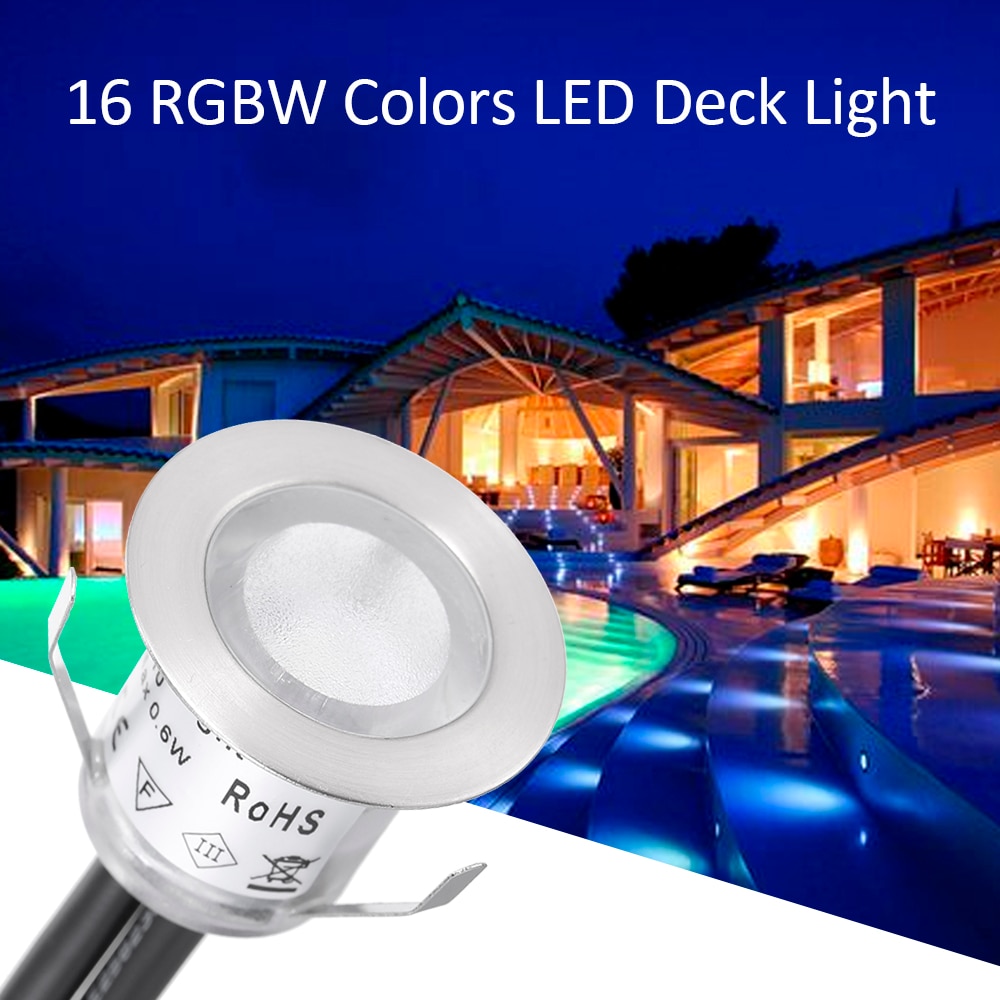 10PCS LED Deck Lights with Remote Control 16 Colors 4 Modes IP67 Waterproof Underground Lamp Outdoor Spotlight Yard Garden Stair