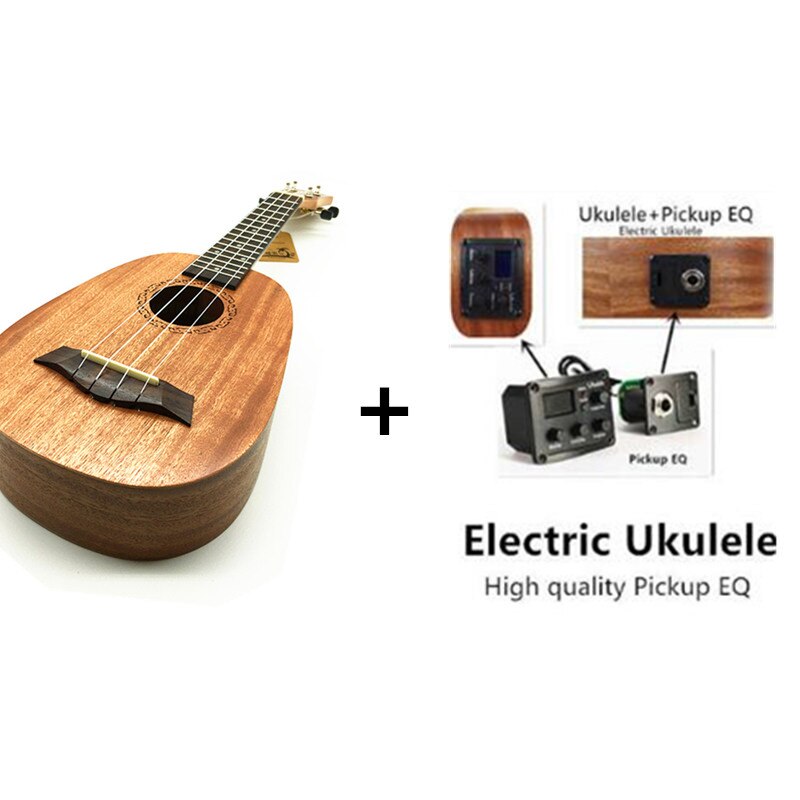 Petit Ukulele en forme d&#39;ananas de 21 pouces, Soprano, Uku, , 4 cordes, instrument de musique, touche en bois de rose