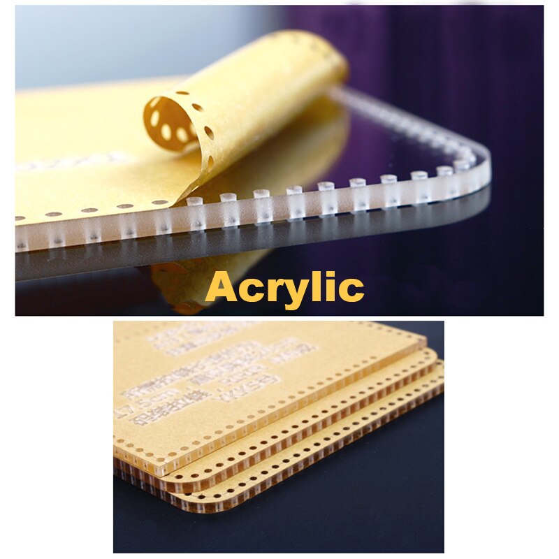 1set 7.5*10*3cm Acrylic Sewing Pattern women Cosmetic bag DIY Leather Handmade Craft Stencil Template