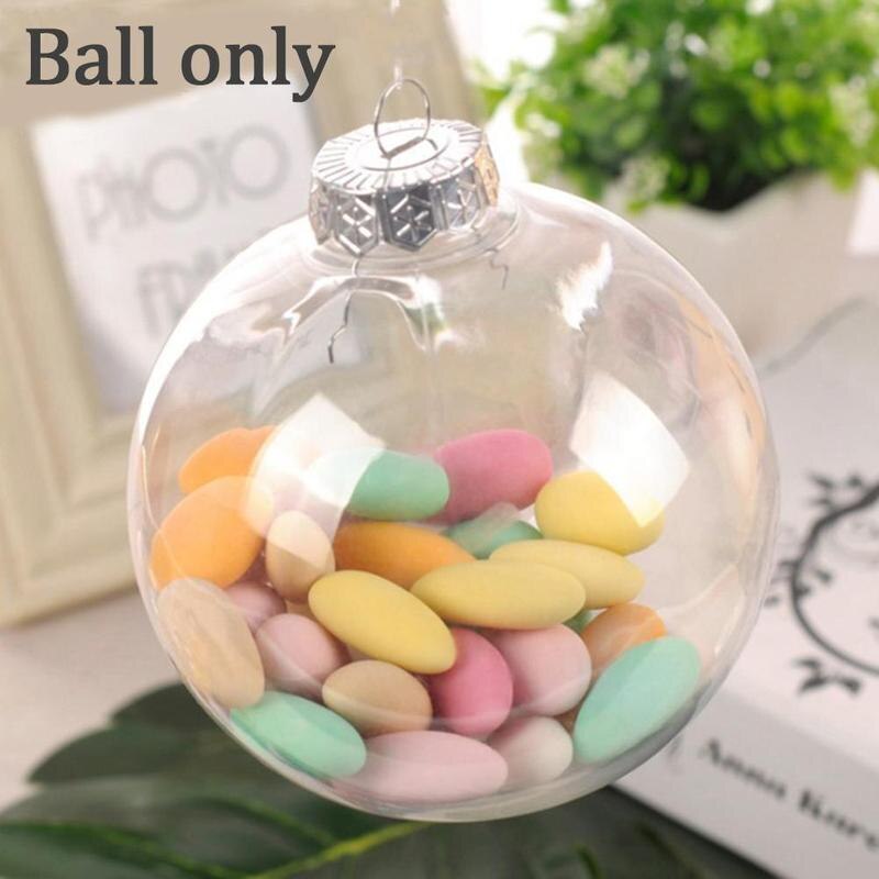Bola grande de decoración de Navidad, adorno de plástico transparente, ideal para , suministros para fiestas, 8cm/10cm
