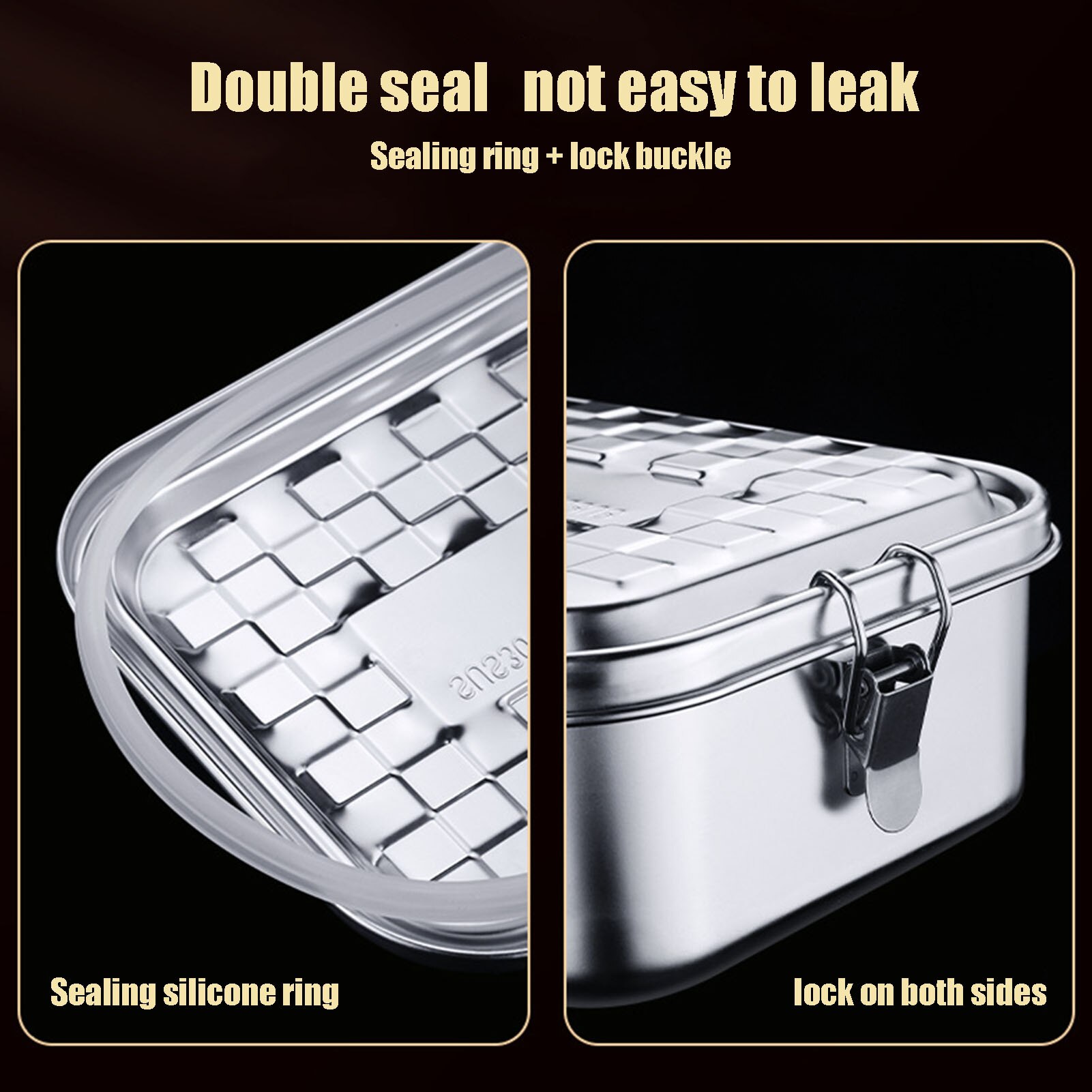 1000/1500/1900ML Lunch Box Food Grade 304 Stainless Steel Anti-leak Bento Box Strong Tightness For Storing Various Fruits Snacks