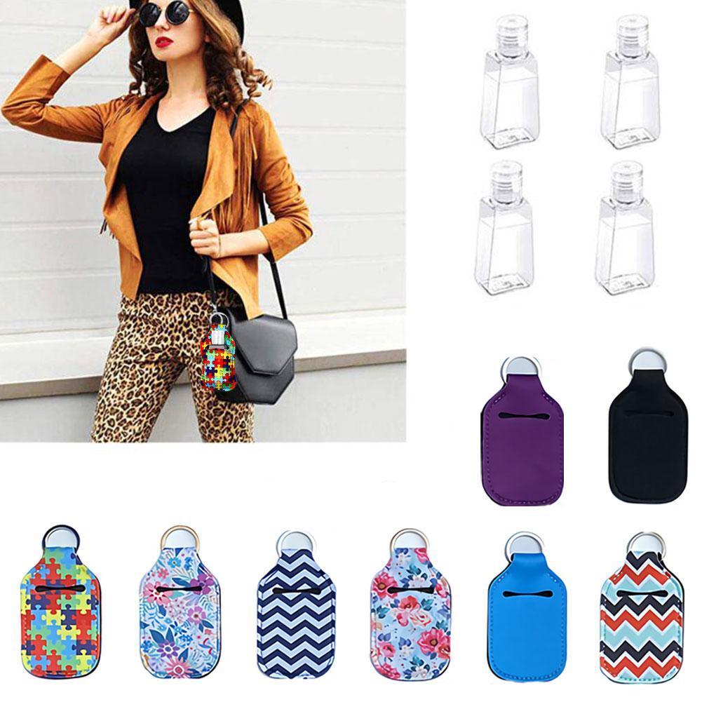 30ml Leere Hand Sanitizer Flasche Mini Tragbare Reise Desinfizieren Flaschen mit Nachfüllbare Keychain Silikon Gel Halfter Flasche K9S9