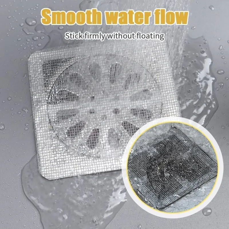 Couvercle de vidange de douche jetable, attrape-cheveux, filtre Anti-blocage, couvercle de vidange de sol en maille, autocollants de filtre de douche de cuisine et de salle de bains