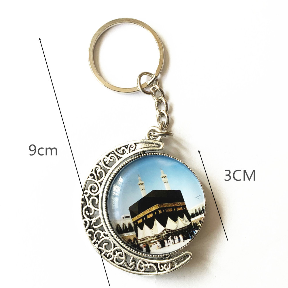 Kaaba Crystal Keychain Muslim Ramadan Both Side Key Ring: Default Title