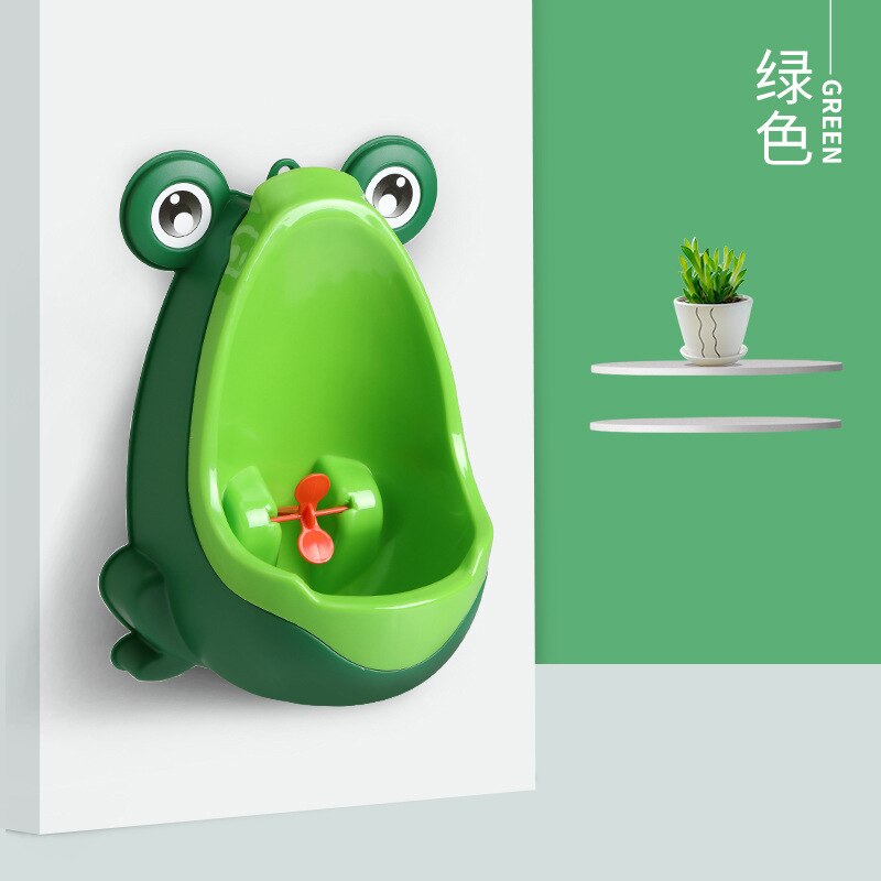 Børns urinal til drenge frø stativ toilet træning urinal potte til dreng vægmonteret potte urinal tisse baby toilet badeværelse: Grøn