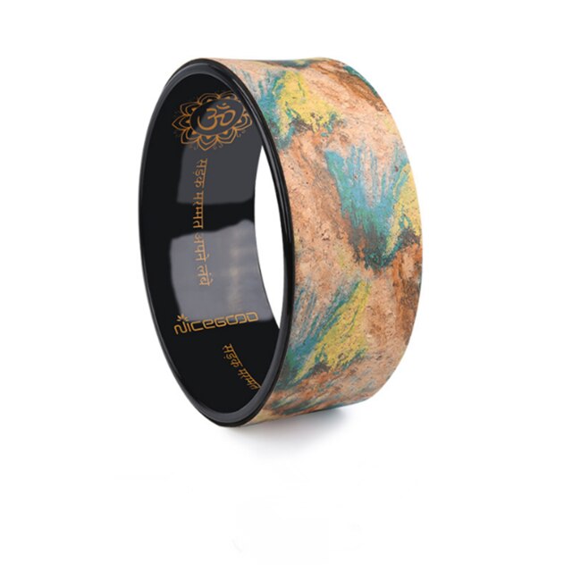 Yoga Wheel - 32cm Diameter - Natural Cork Surface - Rubber ABS Inner Ring - Pilates Fitness: Brown