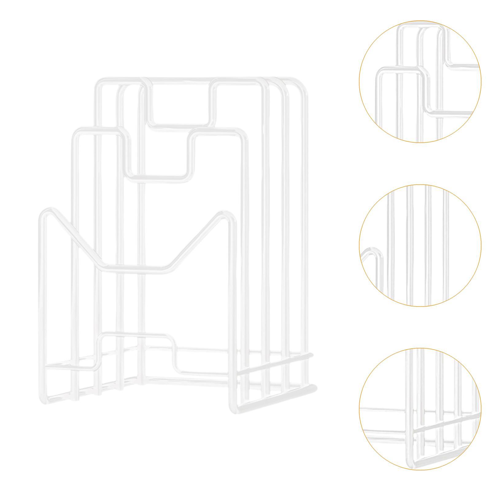 Cutting Board Storage Rack, Cookware Holder Divided Holder, Pot Lid Rack Stand for Cabinet