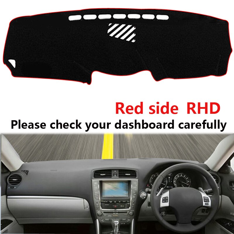 Auto Dashboard Cover Siliconen Antislip Voor Lexus IS-F IS250 IS350 IS300 2006 Links Dash mat Anti-Uv Tapijt: RHD Red Side