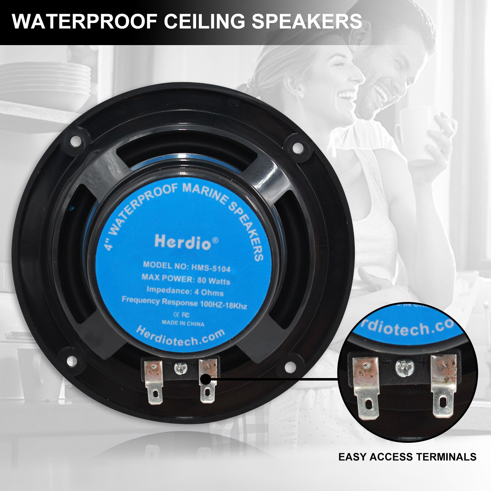 160 watt 4 '' 2- vejs marine båd vandtætte højttalere til udendørs marine båd spa uv-bevis udendørs musik højttaler
