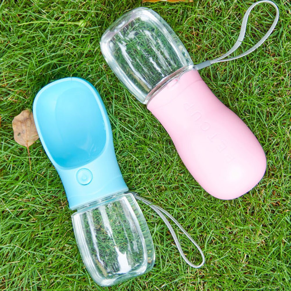 350ml Pets Going Out Water Cup Portable Outdoor Travel Dog Cat Kettle Drinking Water Bottle Lanyard Pet Products FP8