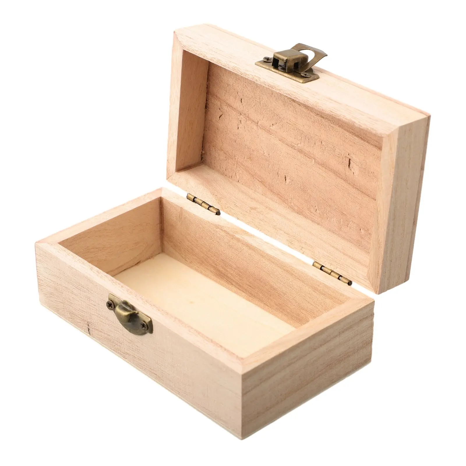 Boîte de rangement rectangulaire en bois pour documents en bois, boîtes de rangement carrées à charnière, boîte de artisanaux, boîte à bijoux, boîtes d'évaluation, 1 pièce, 3 pièces