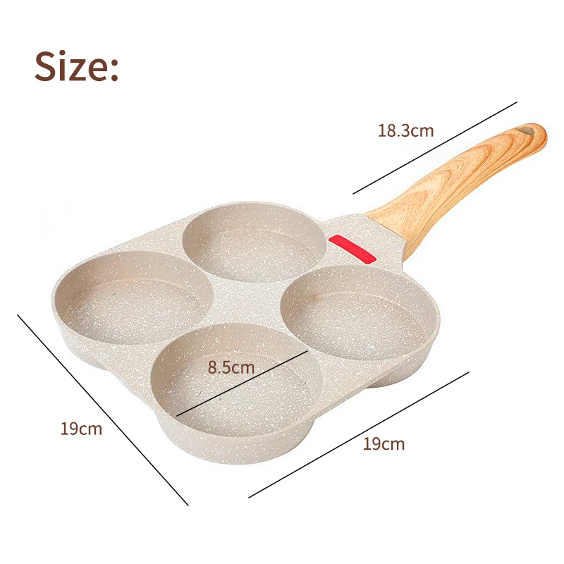 4- huls omeletpande stegegryde med låg fortykket bøfpande brød morgenmadsmaskine induktion universal nonstick æggepandekage